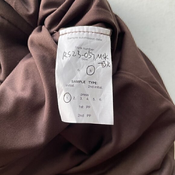 Self-Portrait Rhinestone Midi Skirt Brown Crystal Draped Front Size 4 - Picture 6 of 8